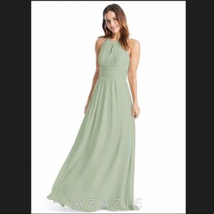 Azazie Bonnie dress, Dusty Sage